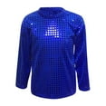 thumbnail image 4 of OGLCCG Kids Girls Sparkly Sequined Long Sleeve T-Shirt Modern Hip Hop Jazz Street Dance Tops Trendy Crewneck Performance Blouse 3-16 Years, 4 of 5