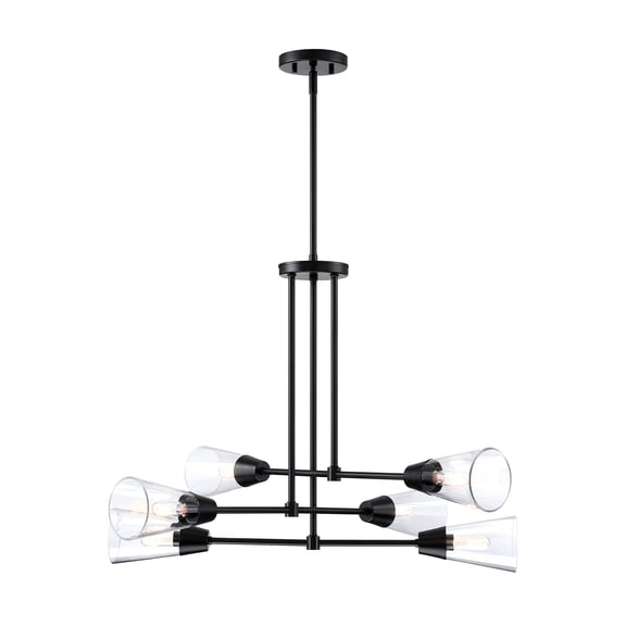 Designers Fountain Norro 33.5 inch 6-Light Matte Black Modern Pendant Light, D290C-6CH-MB