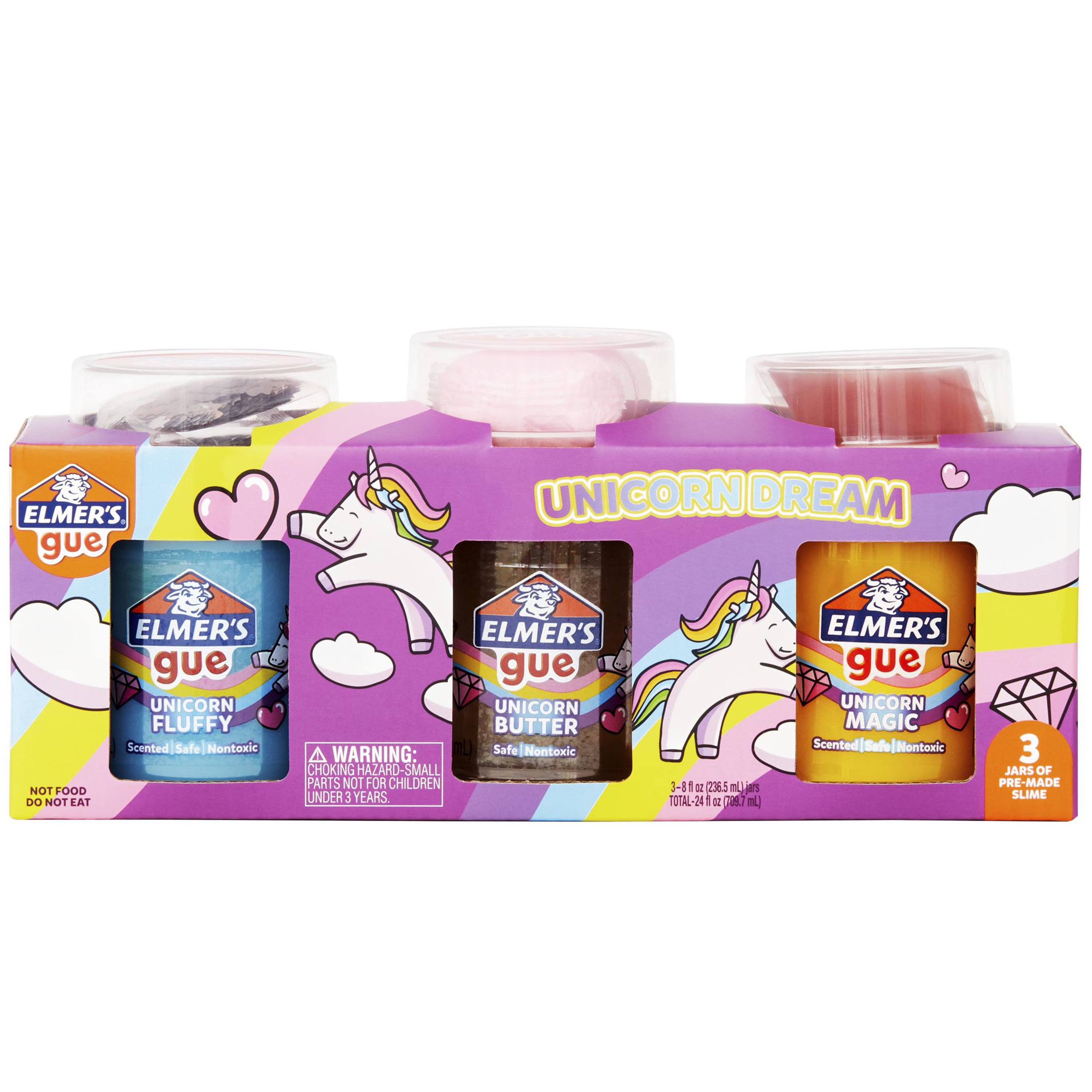 Elmer's Gue Unicorn Dream Premade Slime Variety Pack 3/Pkg