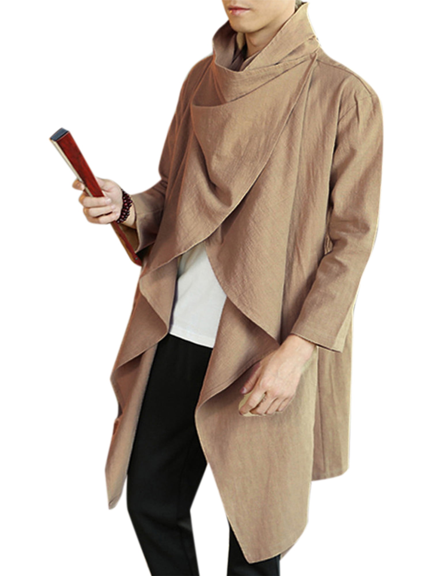 Womens Casual Kaftan Loose Solid Long Coats Trench Cardigan Jacket Outwear Capes