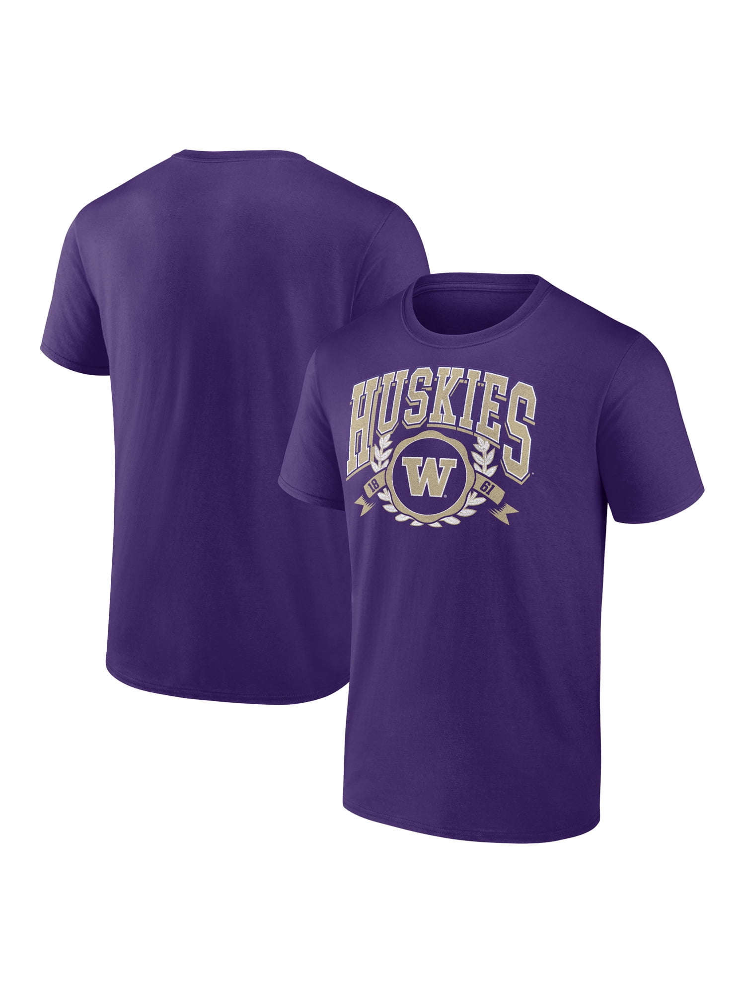 NCAA Washington Huskies Men's Cotton Purple Short Sleeve T-Shirt