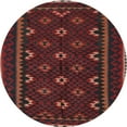 thumbnail image 1 of Ahgly Company Indoor Round Contemporary Reddish Brown Oriental Area Rugs, 5' Round, 1 of 6