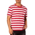 thumbnail image 4 of Camiseta de rayas INSPIRE CHIC para el Día del Padre para hombres, camiseta de manga corta, cuello redondo, casual, talla 2XL, roja y blanca, 4 of 6