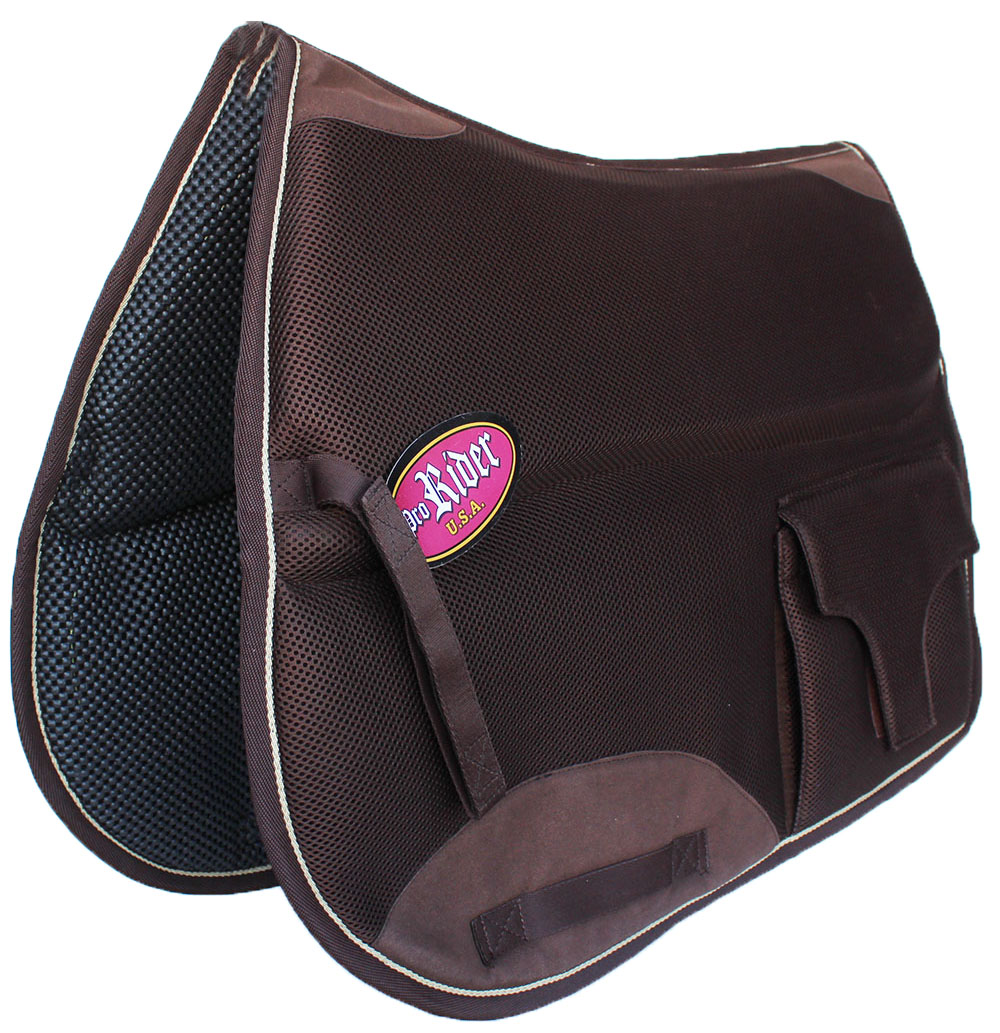 Horse English Endurance NonSlip Neoprene Dressage Saddle Pad w/ Pockets 6401BR