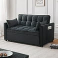 thumbnail image 4 of DEALTOPS Loveseat Sleeper Sofa Bed, Pull-Out Couch - Full Size Black, 4 of 8