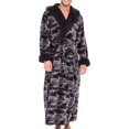thumbnail image 1 of GFDYREE Men's Warm Fleece Robe with Hood, Plaid Big and Tall Bathrobe, 1 of 7