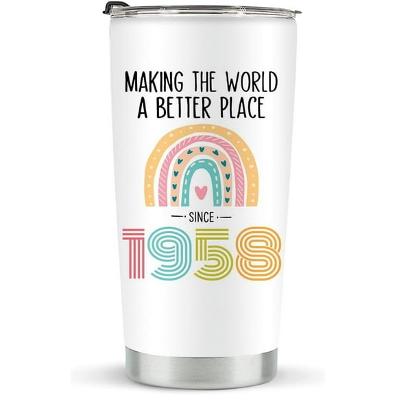 67th Birthday Tumbler for Women 20 oz Stainless Steel Insulated 1958 Birth Year Gift Unique 67YearOld Birthday Present Elegant and Functional Tumbler
