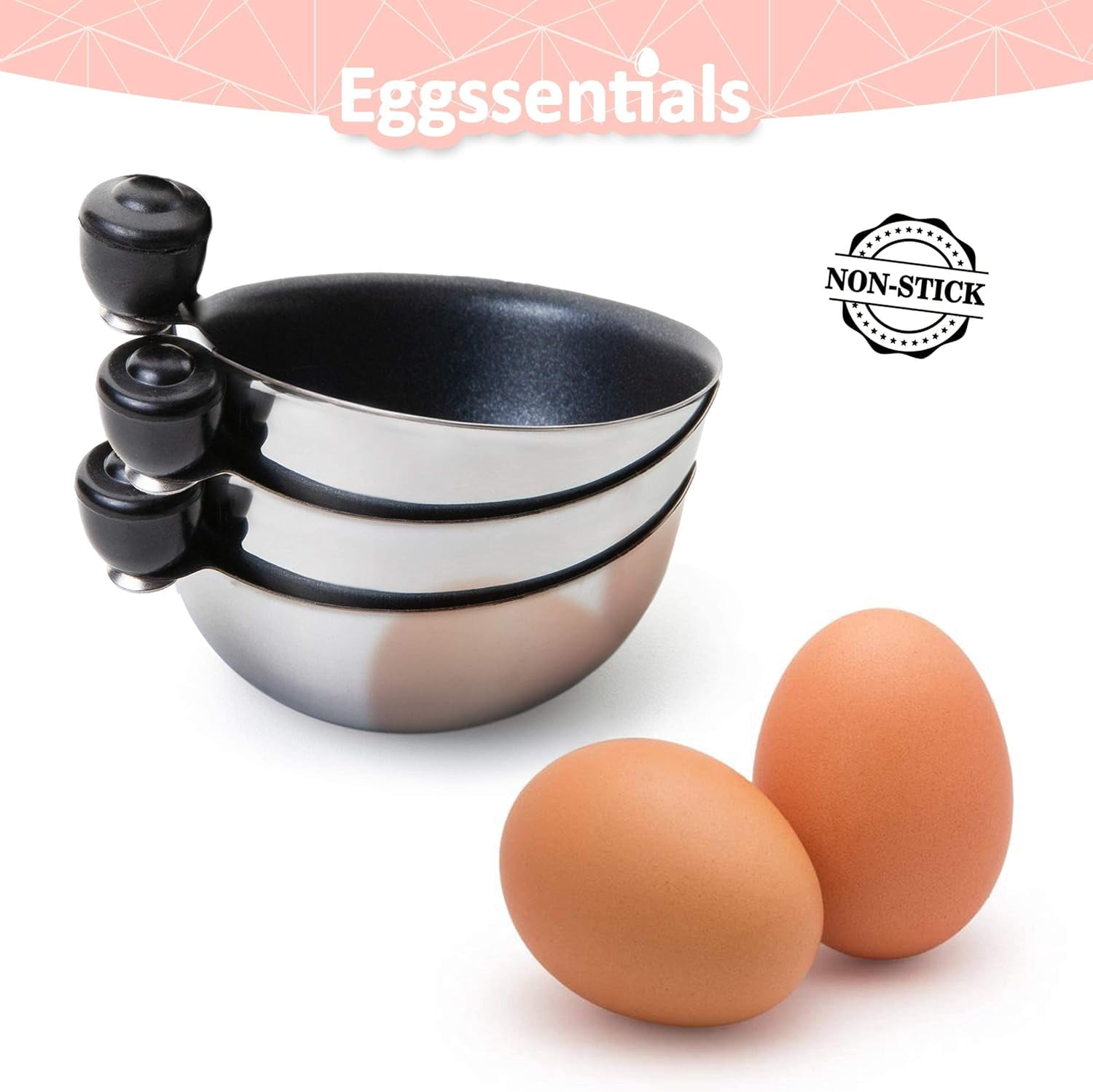 Stainless Steel Egg Poacher Insert with Nonstick Coating for Skillet and Pressure Cooker