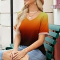 thumbnail image 4 of BVOFAR Womens Summer Trendy Shirts 2025 Plus Size Gradient Tops Casual V Neck T-Shirts Short Sleeve Loose Blouses, 4 of 8
