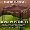 thumbnail image 3 of Gazebo Cover Replacement Canopy Top 12x12 Ft (3.6m x 3.6m) - Double Tier Top Canopy Cover Replacement with UV30+, Dirt, Water Resistant for Outdoor, Sunshade, Garden, Patio, Pavilion (Brown), 3 of 8