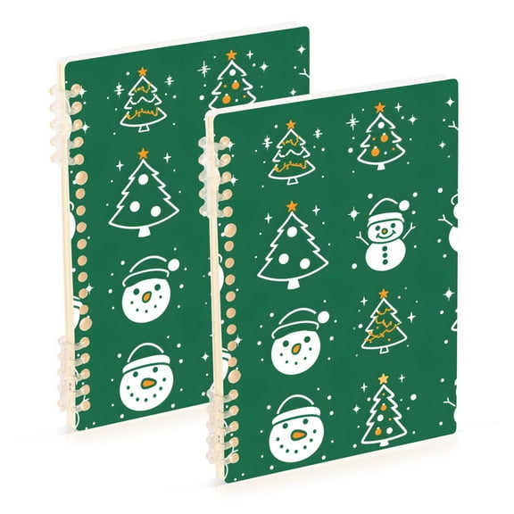 joogoo Spiral Journal Notebook Christmas Snowmans Tree College Ruled Notebooks 8.3" x 5.7" 2 PCs