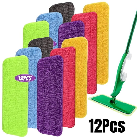 12 PCS Spray Mop Refills Compatible for Libman Freedom Spray Mop, Reusable & Washable 16in Microfiber Floor Cleaning Mop Pads for Spray Mop