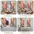 thumbnail image 6 of Pink Spring Floral Kitchen Curtains, Vintage Rose Flower Retro Light Filtering Window Curtain Panels, 2Pcs Rod Pocket Window Treatments Set for Living Room Bathroom Bedroom 52x72 Inches, 6 of 9