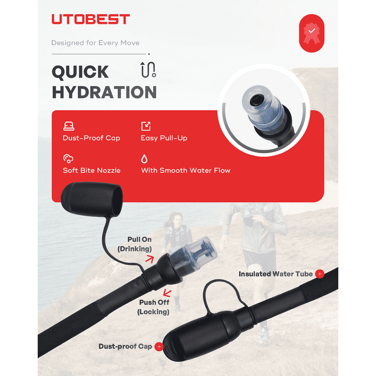 UTOBEST 3L Hydration Reservoir Water Bladder for Backpack Outdoor