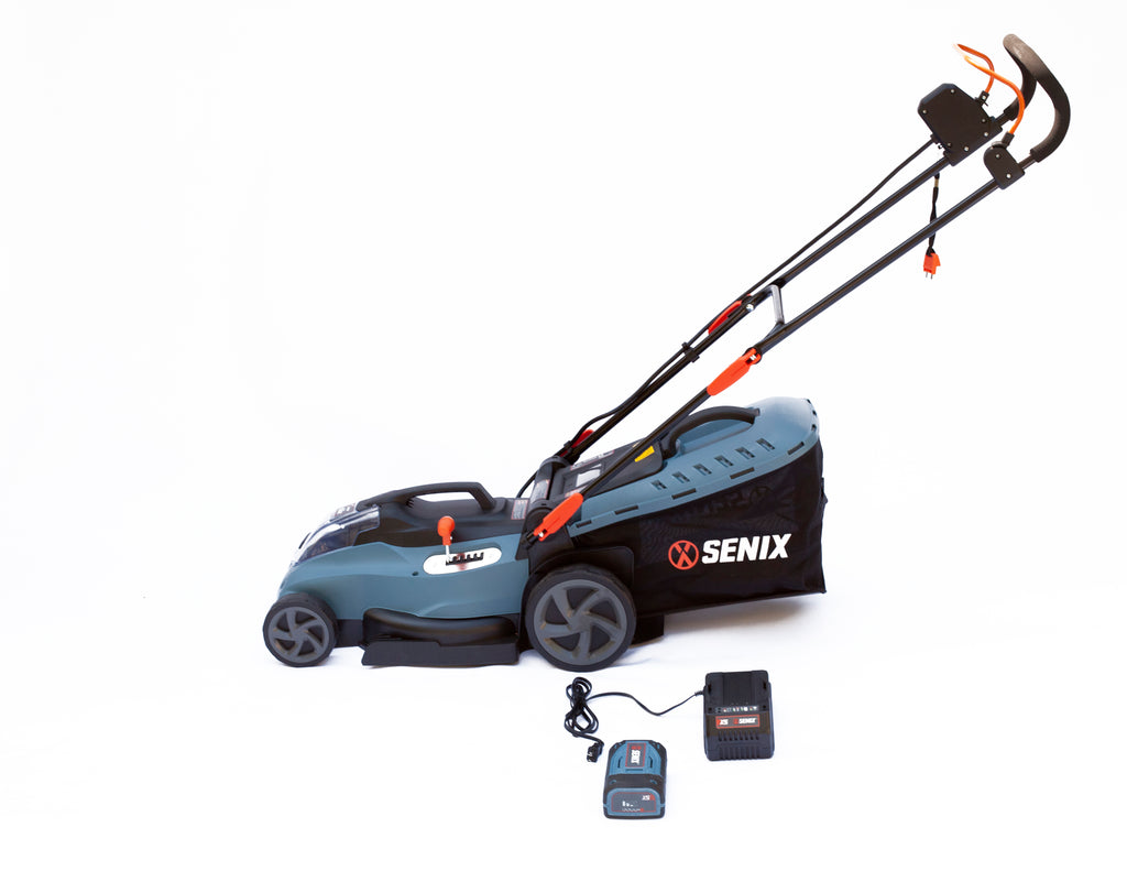 SENIX 58 Volt Max* Cordless Lawn Mower, 17-Inch, Brushless Motor, 6-Position Height Adjustment, 13-Gallon Bagger (Battery and Charger Included) LPPX5-M - image 4 of 12