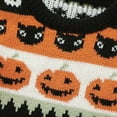 thumbnail image 6 of Odeerbi Infant Boys Girls Halloween Sweater Cute Winter Thermal Knit Crewneck Sweater Halloween Pumpkin Baby Cute Knitted Sweater Tops Infant Clothes Black, 6 of 9