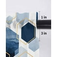 thumbnail image 6 of Navy Blue Geometric Tier Curtains 45 Inch Length, Sheer Curtains for Bedroom Living Room Window, Gold White Hexagon Modern Rod Pocket Voile Drapes Kitchen Curtains for Small Window 27.5"x45" 2 Panels, 6 of 7