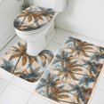 thumbnail image 3 of Navy Blue Brown Palm Tree Bath Mat 3 Piece Bathroom Rug Set, Tropical Leaves Vintage Non Slip Bath Rug Contour Mat and Toilet Lid Cover, Absorbent Shower Mats Soft Bath Rugs and Mats Sets, 3 of 8