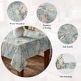 thumbnail image 5 of Blue Flowers Table Cloth Waterproof Tablecloths, Romantic Farmhouse Botanical Floral Leaves Tablecloth Dining Table Cover for Kitchen Party Tabletop Outdoor, Square Tablecloth 54x54 Inch, 5 of 9
