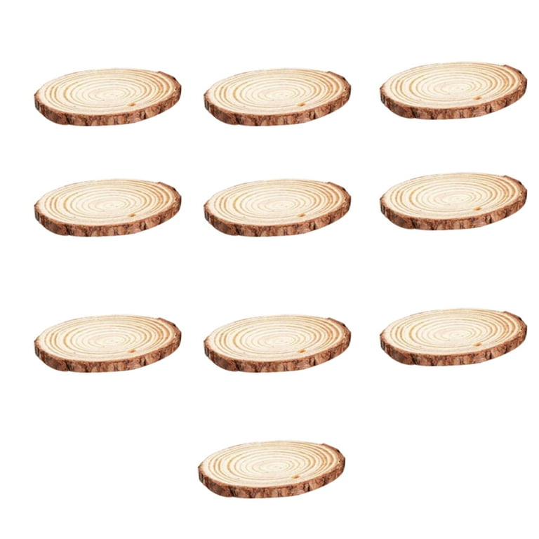 Unfinished Natural Wood Slices 10 Pcs 1.18-1.57 inch Craft Wood kit Circles  Crafts Christmas Ornaments DIY Crafts with Bark for Crafts Rustic Wedding  Decoration 