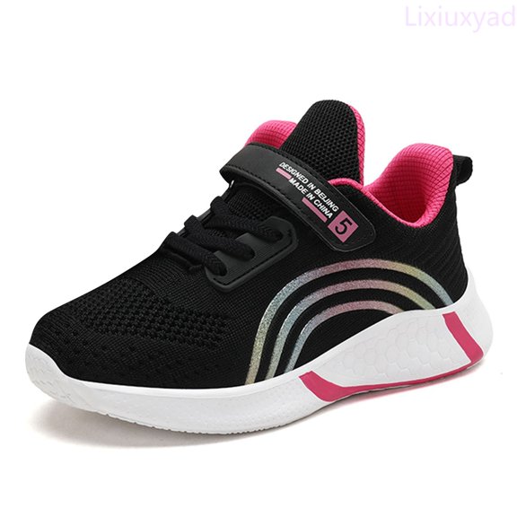 Lixiuxyad Children's Fashion Mesh Lace Up Sneakers Color Matching Casual Comfortable Running Shoes Walking Sneakers Sizes 11(Little Kid 4.5-5 Years)