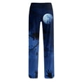 thumbnail image 7 of Zydvens Women Halloween Pajama Pants Wide Leg Lounge Wear with Pockets Soft Elastic Waist Drawstring Sleepwear Bottoms Cute Cartoon Cat Pumpkin Costume Cosplay Party S-3XL, 7 of 7
