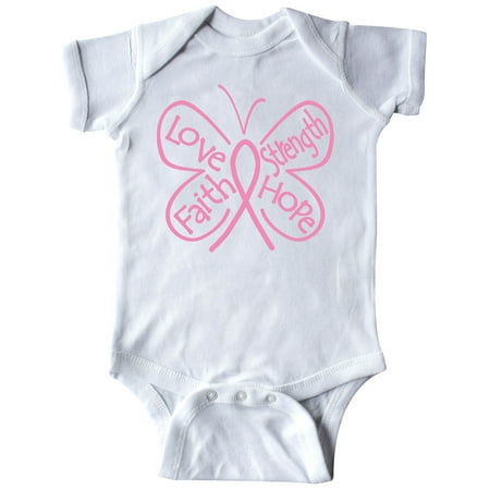 

Inktastic Breast Cancer Butterfly Inspiring Words Gift Baby Girl Bodysuit