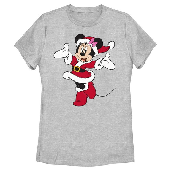Womens Minnie Mouse Happy Christmas Red Dress T Shirt