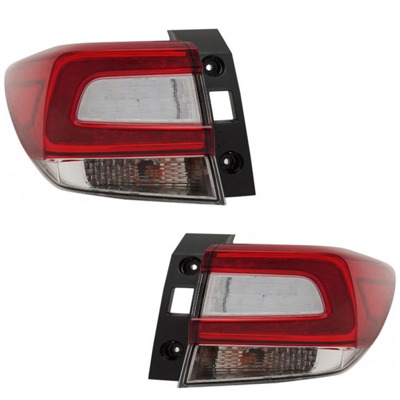 For Subaru Impreza 2017 2018 2019 Tail Light Driver and Passenger Side Pair Outer | LED | Chrome Housing | Red/Clear Lens | Hybrid/Wagon | Replacement For SU2804109, SU2805109 | 84201FL03B, 84912FL05