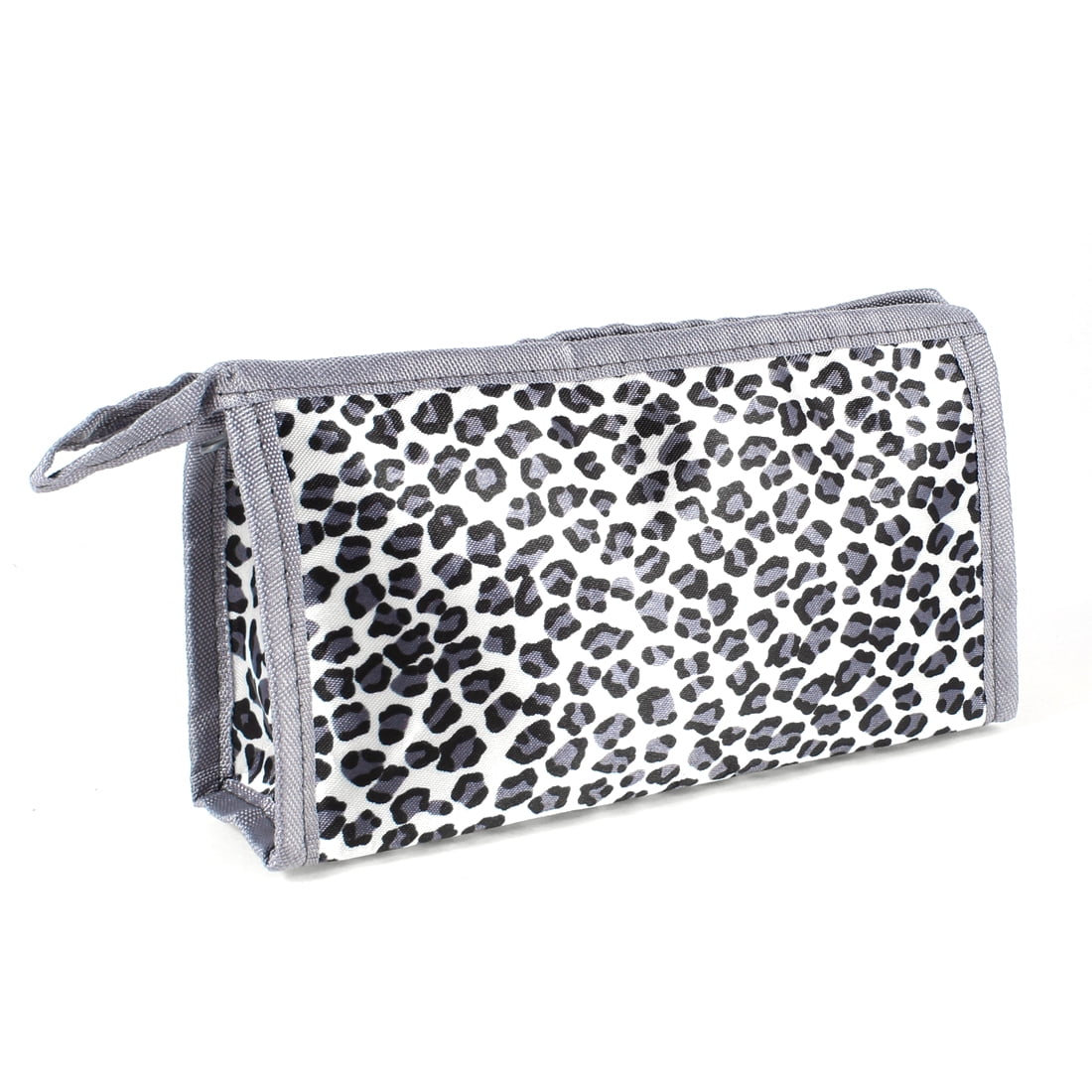 Unique Bargains Leopard Print Zip Closure Cosmetic Makeup Bag Pouch w