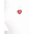 thumbnail image 2 of Betsey Johnson Pave Crystal Heart Shaped Button Stud Earrings, Red, Post Back Closure, 2 of 2