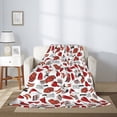 thumbnail image 2 of Fuzoiu Red Food Print Flannel Throw Blanket,Light Weight Warm Decorative,Throw Blanket Cover for Sofa, Couch, Bedroom,Travel-50"x40", 2 of 6