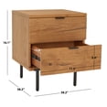thumbnail image 3 of SAFAVIEH Couture Elizabella Industrial Nightstand with 2 Drawers, Oak/Antique Brass, 3 of 16