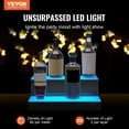 thumbnail image 2 of VEVOR Présentoir de Bouteilles de Liqueur Éclairé à LED, 2 Niveaux 16 Pouces, Supporte USB, Étagère de Bar Éclairée avec Télécommande RF & Contrôle par Application 7 Couleurs Statiques Minuterie 1-4 H, Étagère d'Éclairage en Acrylique pour 8 Bouteilles, 2 of 9