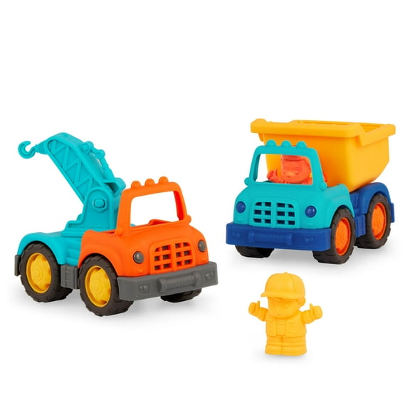 Battat Toy Dump Truck and Tow Truck Drivers and Moving Parts for Toddlers 12 Months Old