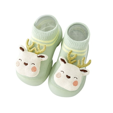 

yinguo summer and autumn comfortable toddler shoes cute deer rabbit pattern children mesh breathable floor sneakers green 19