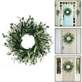 thumbnail image 2 of Inteprter exterior de ABS para todo el año, de eucalipto con hojas de olivo, coronas para puerta delantera durante todo el año Decoración del hogar, 2 of 4