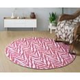 thumbnail image 2 of Furnish My Place Animal Print Rug - 4 ft. Round, Zebra Light Pink, Nylon Rug for Patio, Garden, Hallway, Living Room, 2 of 5