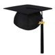 thumbnail image 1 of Birrete de graduación Newrara de poliéster mate con borla negra, 1 of 9