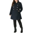 thumbnail image 1 of GRACE & GRANDEUR Manteau Long à Double Boutonnage pour Femme Grande Taille avec Col Rabattu, 1 of 7