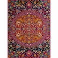 thumbnail image 2 of Hauteloom New Marlbora Oriental Bohemian Living Room Bedroom Area Rug - Vintage Medallion Look - Floral Boho Carpet - Bright Colorful - Purple, Red, Orange, Pink - 6'7" x 9', 2 of 6