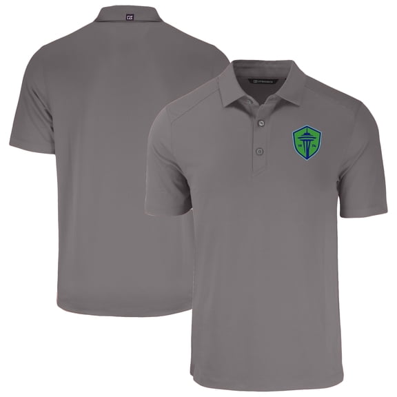 Men's-Cutter & Buck  Gray Seattle Sounders FC Forge Eco Stretch Recycled Polo