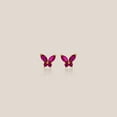 thumbnail image 5 of Anygolds 14K REAL Solid Gold Butterfly CZ Stud Screw-back Stud Earrings, 5 of 8