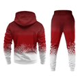 thumbnail image 6 of Mens Brushed 2‑Piece Christmas Tracksuit Hooded Pullover Top and Jogger Pants Winter Casual Athletic Outfit Red 3XL, 6 of 7