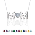 thumbnail image 1 of JeenMata Collar con Colgante de Mamá Aguamarina, Piedra Natal de Marzo, en Oro Blanco de 18 K sobre Plata Esterlina, 1 of 4