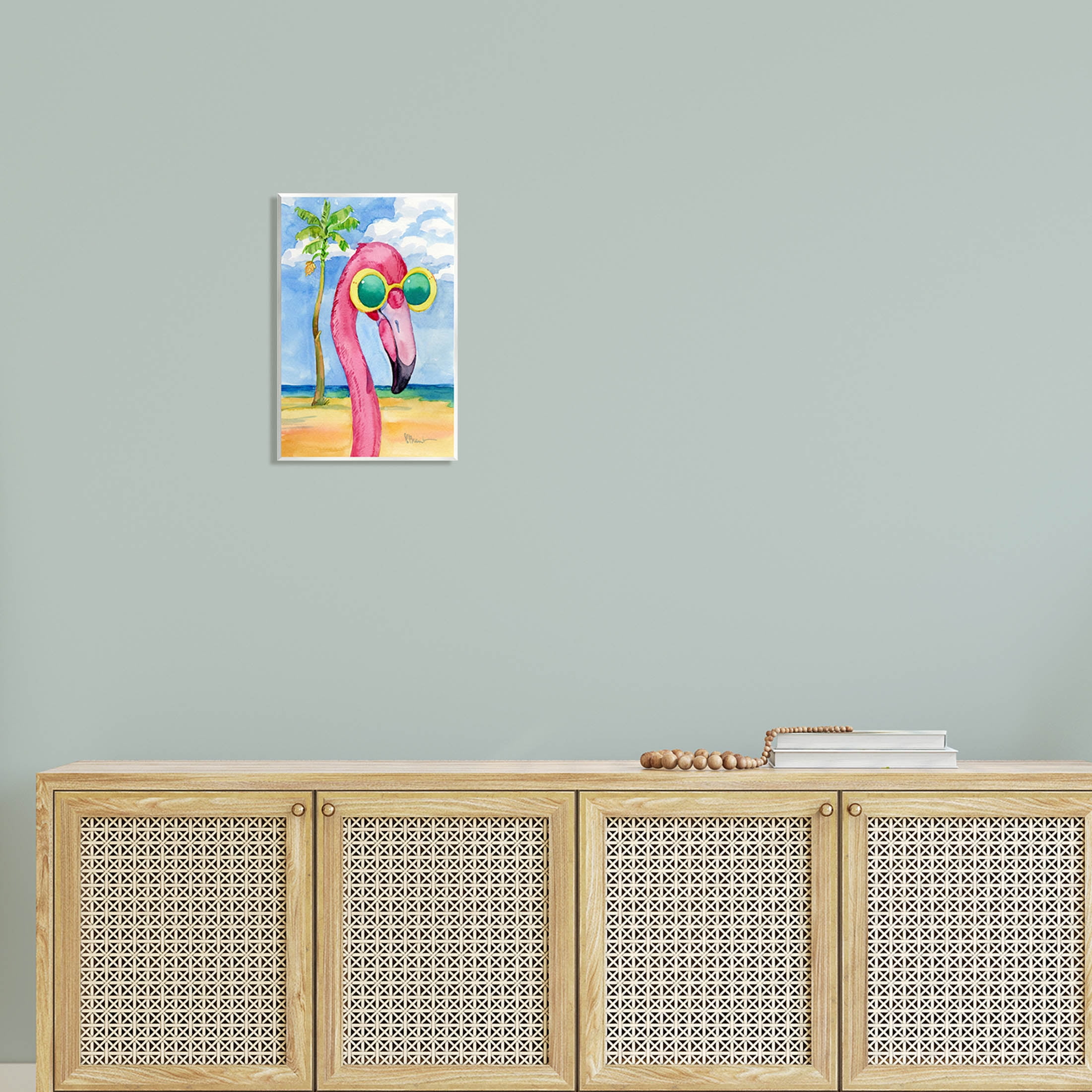 Stupell Industries Looking Good Flamingo Tropical Painting Unframed Art Print Wall Art, Design by Paul Brent