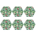 thumbnail image 2 of Pofeuu Succulents 1 Print Leather Coasters Set of 6, Round Cups Mugs Mat Pad for Home Kitchen Heat Resistant Drink Coasters,Hexagon, 2 of 7