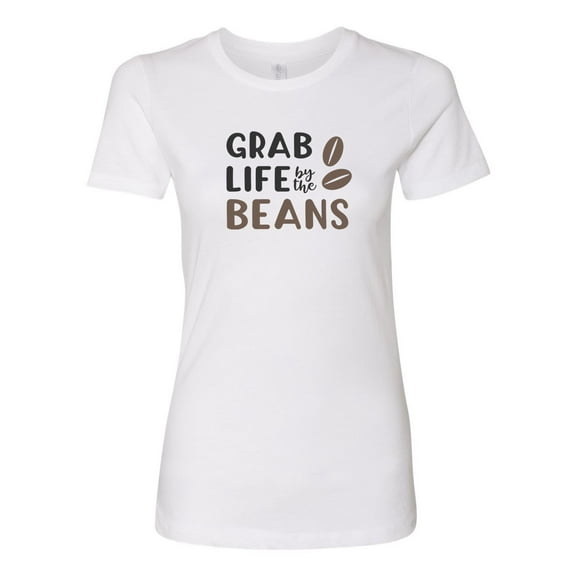 Women's Grab Life By The Beans Ladies Short Sleeve T-shirt-White-xxxl
