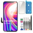 thumbnail image 1 of Screen Replacement for iPhone 12  -  Lcd Replacement Kit & Digitizer Display Full Aassembly for Apple iPhone 12 Pro 6.1 Inch Models A2172 A2402 A2403 A2404 with Repair Tools, 1 of 1