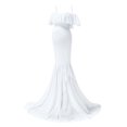 thumbnail image 3 of Vedolay Maternity Dress For Women Women's Maternity Maxi Dress Sleeveless Ruched Pregnancy Photography Dress with Adjustable Waistband,C-White L, 3 of 4